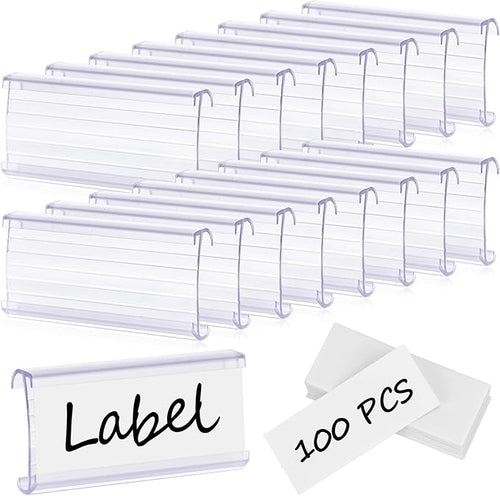 100 Pcs Wire Shelf Label Holder by Meetory