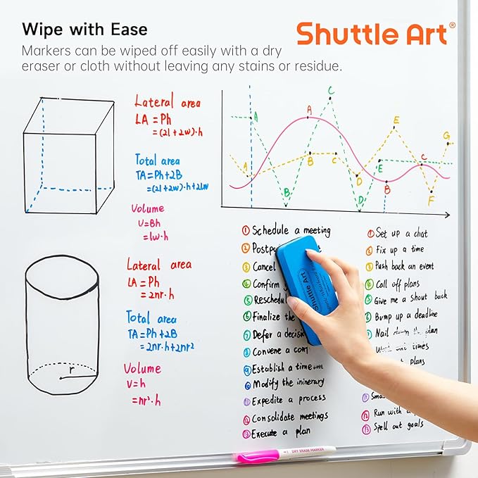 Shuttle Art Dry Erase Markers, 12 Colors 144 Bulk Pack Whiteboard Markers - Image 6
