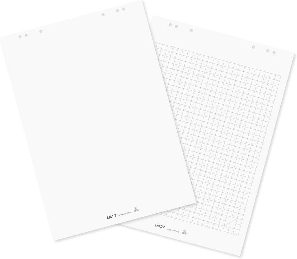 Limit 2 x Flip Chart Pad Squared and Blank 20 Sheets per Pad 80gsm White