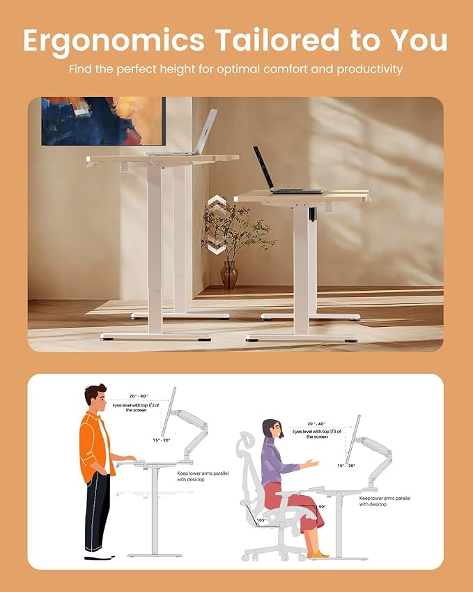 ErGear Height Adjustable Electric Standing Desk, 40 x 24 Inches Sit Stand up - Image 7