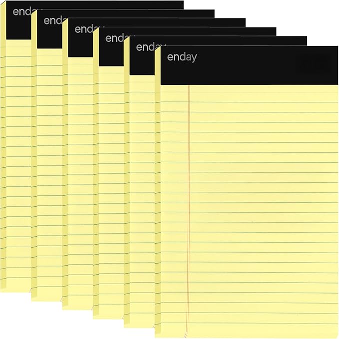 Emraw Jr. Legal pad, legal/wide Ruled Writing Pad. Perforated Edge. 5" X 8" by ENDAY