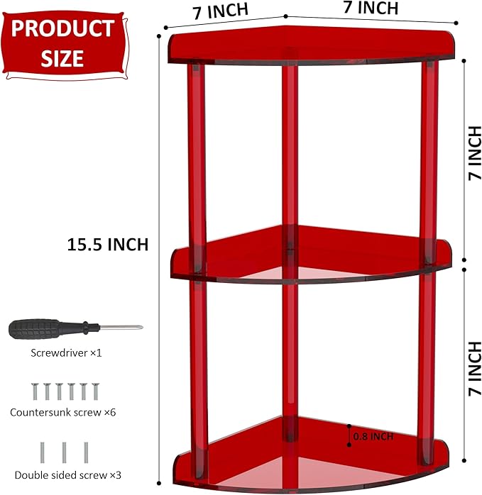 Sezanrpt 3 Tier Countertop Corner Organizer Shelf 7x7x15.7 Inch, Vanity Storage - Image 2