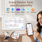 15.6" Digital Calendar Wall Touch Screen, Chore Chart, Photo Frame, Refills | Real-time Google, Outlook and iCloud sync keeps every family member organized, with meal planning and no subscription fees.