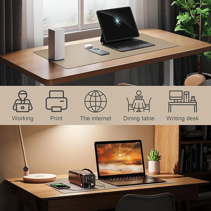 DAWNTREES Desk Mat Protector, PU Leather Desk Pad, Non Slip, Large Mouse Pad - Image 3