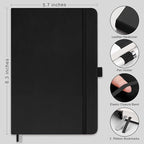 RETTACY Bullet Dotted Journal Notebook, 256 Pages, A5 Medium Size, Leather - Image 2