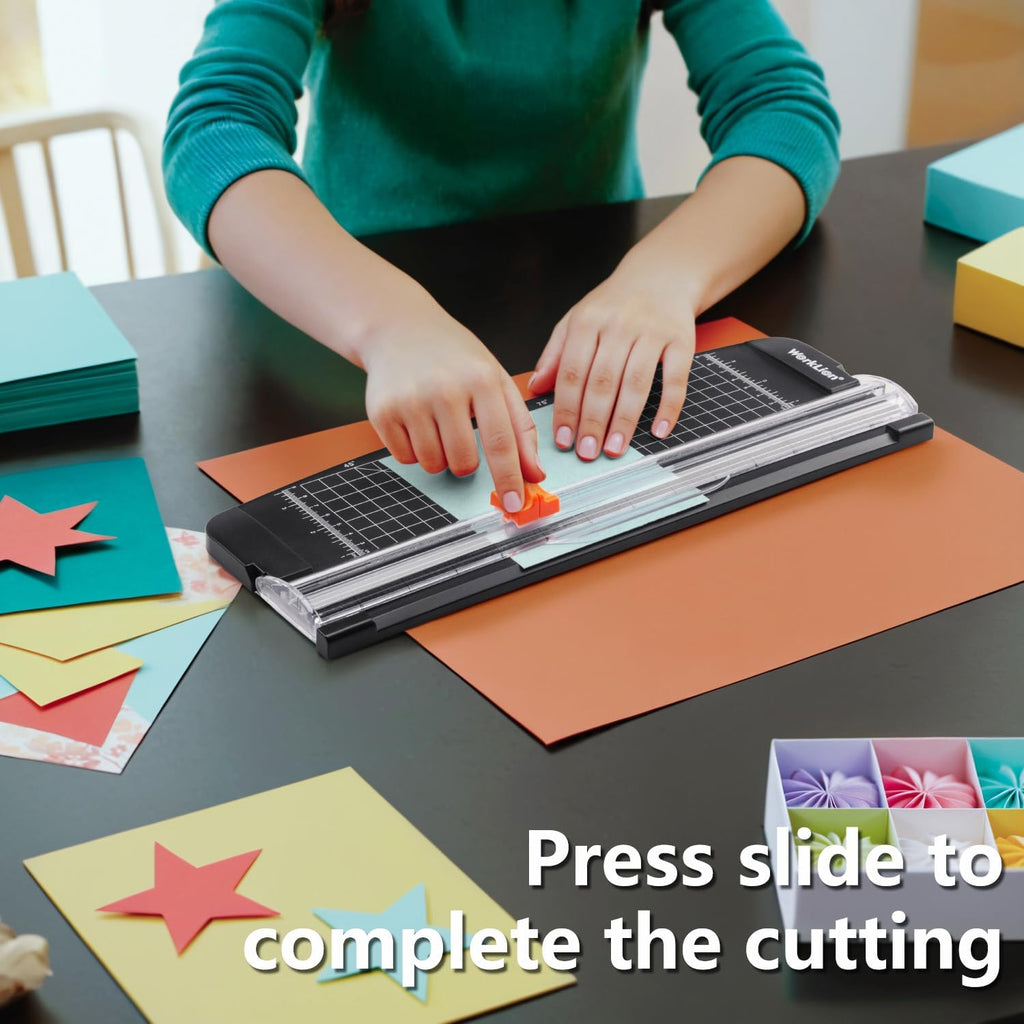 Small Paper Trimmer, Portable Paper Cutter for Label, Origami, Card, Photo, Coupon, Scrapbook, Cardstock, Laminated Paper, and Craft Project