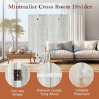 Leesinwing Wood Room Divider 4 Panel Folding Privacy Screen, Classic 5.6Ft - Image 4