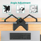 wali freestanding dual monitor stand for 13-27 inch showing dimensions
