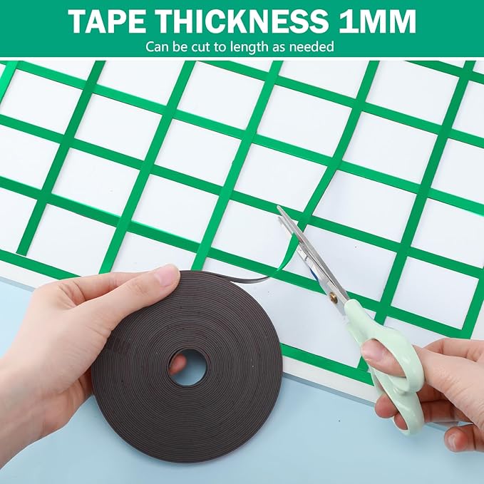 AmazingSpark Magnetic Tape Roll Thin Strips, 0.39 Inch x 66 Feet Magnetic Board - Image 6