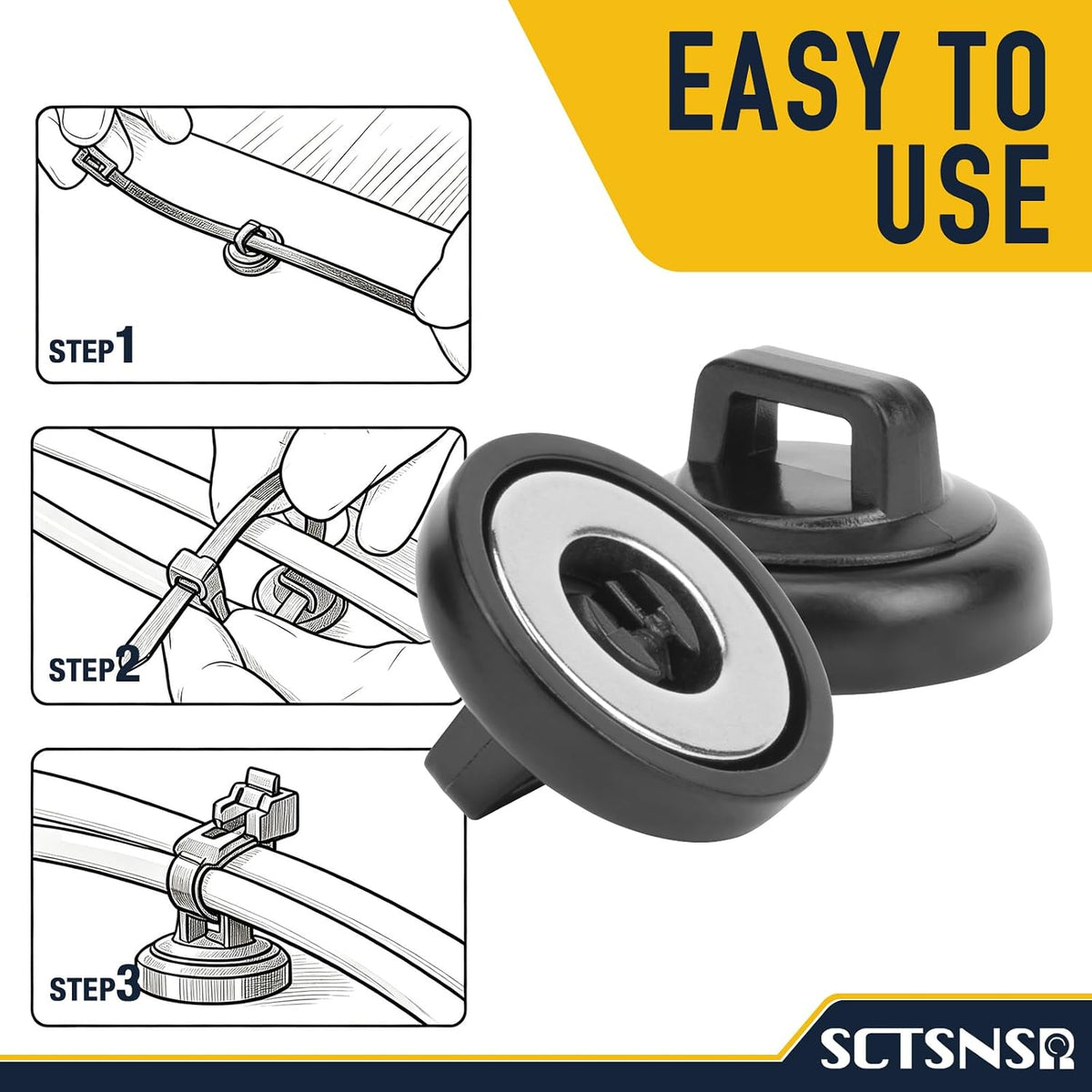 Magnetic Zip Tie Mount, 19mm Wire Holder, Magnet Cable Tie Holders