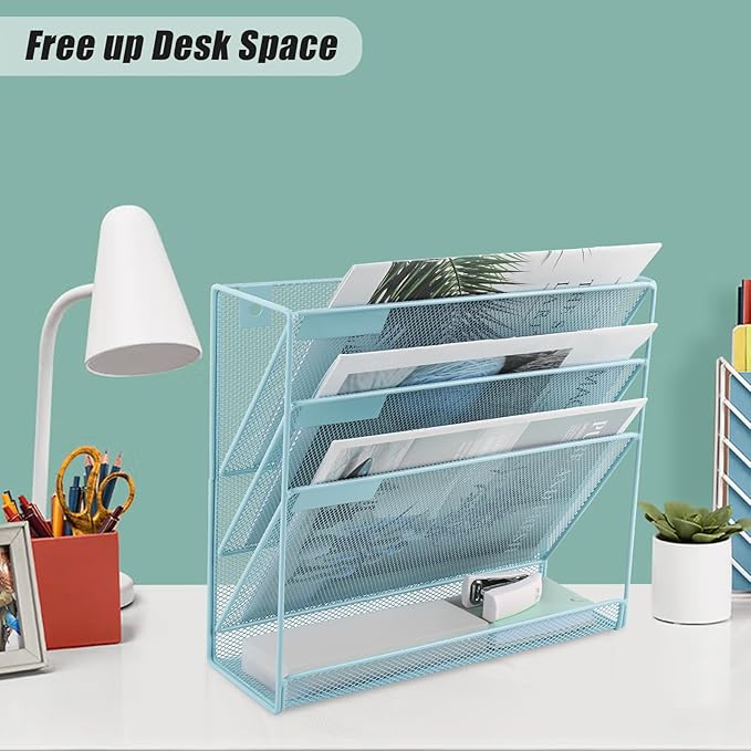 EASEPRES Desk File Organizer Mesh 4-Tier, Hanging Wall Mount Document - Image 5