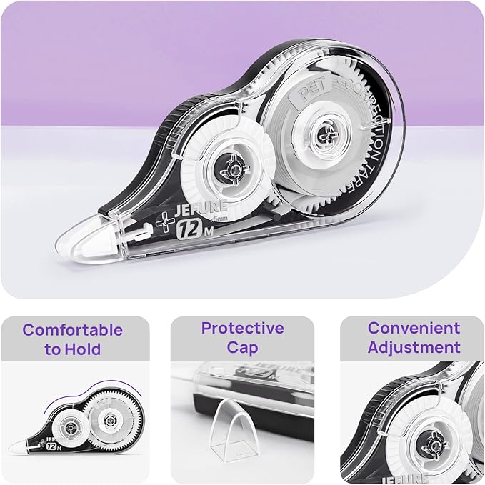 JEFURE 30 Pcs Correction Tape, 39.37 Ft White Wrong Out Tear-Resistant Bulk - Image 3