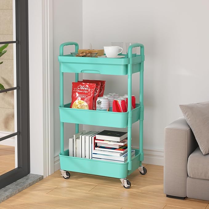 Calmootey 3-Tier Rolling Utility Cart - Image 4