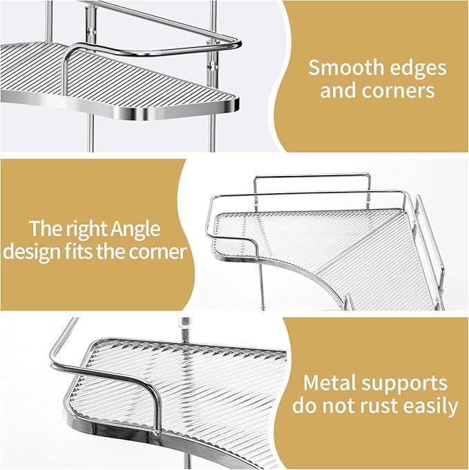 Seoneiro 2 Tier Corner Bathroom Counter Organizer, Cosmetic Skincare Organizer - Image 4