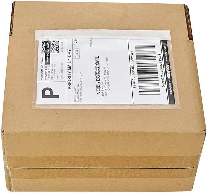 9527 Product 7.5" x 5.5" Clear Adhesive Top Loading Packing List/Shipping Label - Image 4