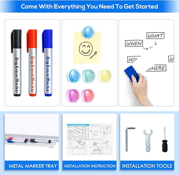 Magnetic Dry Erase Board 96 x 48 inches, Maxtek 4" x 8" Whiteboard - Image 5