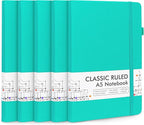 feela 5 Pack Notebooks Journals Bulk, Hardcover Notebook Classic Ruled Lined by feela