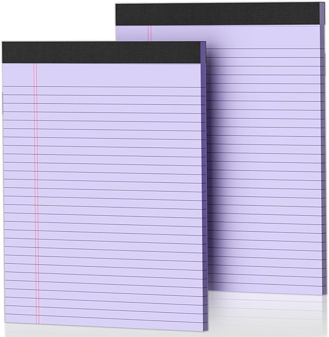 2 Pack Legal Pads 8.5 x 11 Purple Note Pads 8.5 x 11 Notepad 8.5 x 11 Micro by Nichela