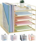 LEKETREE Desk Organizers and Accessories, 5-Tier Paper Letter Tray Organizer by RefinedOfficeEasyManagemen