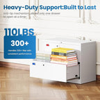PEUKC 2 Drawer File Cabinet, Lateral Filing Cabinets - Image 8