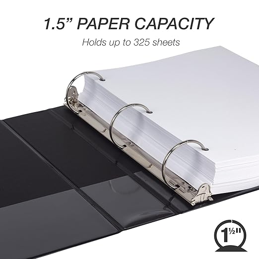Samsill Economy 1.5 Inch 3 Ring Binder Bulk Pallet, Made in The USA, Round Ring - Image 3