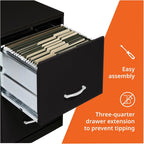 NuSparc 2 Drawer Locking Filing Cabinet | Pre-Assembled Steel Construction | Space-Saving Design is Perfect for Home and Small Office | Letter-Size | Assembled in North America