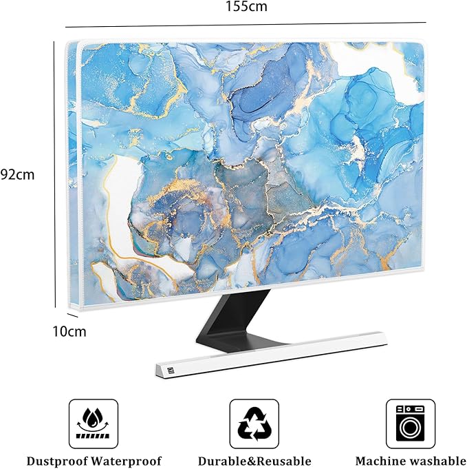 Baocicco Baby Blue Gold Marble Waterproof Screen TV Cover 65 Inch Modern - Image 2