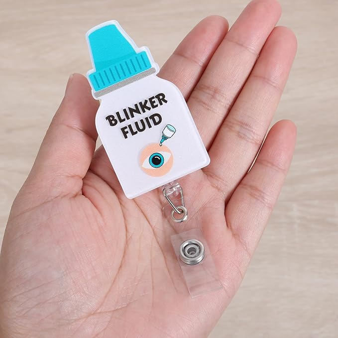 Blinker Fluid Funny Optometry Doctor Nurse Badge Reel, Retractable ID Card - Image 2