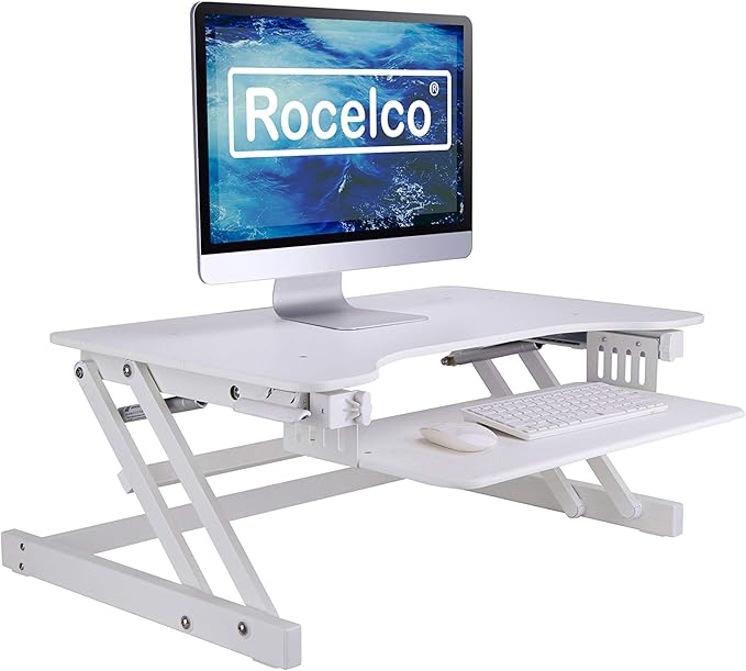Rocelco 32" Height Adjustable Standing Desk Converter by Rocelco