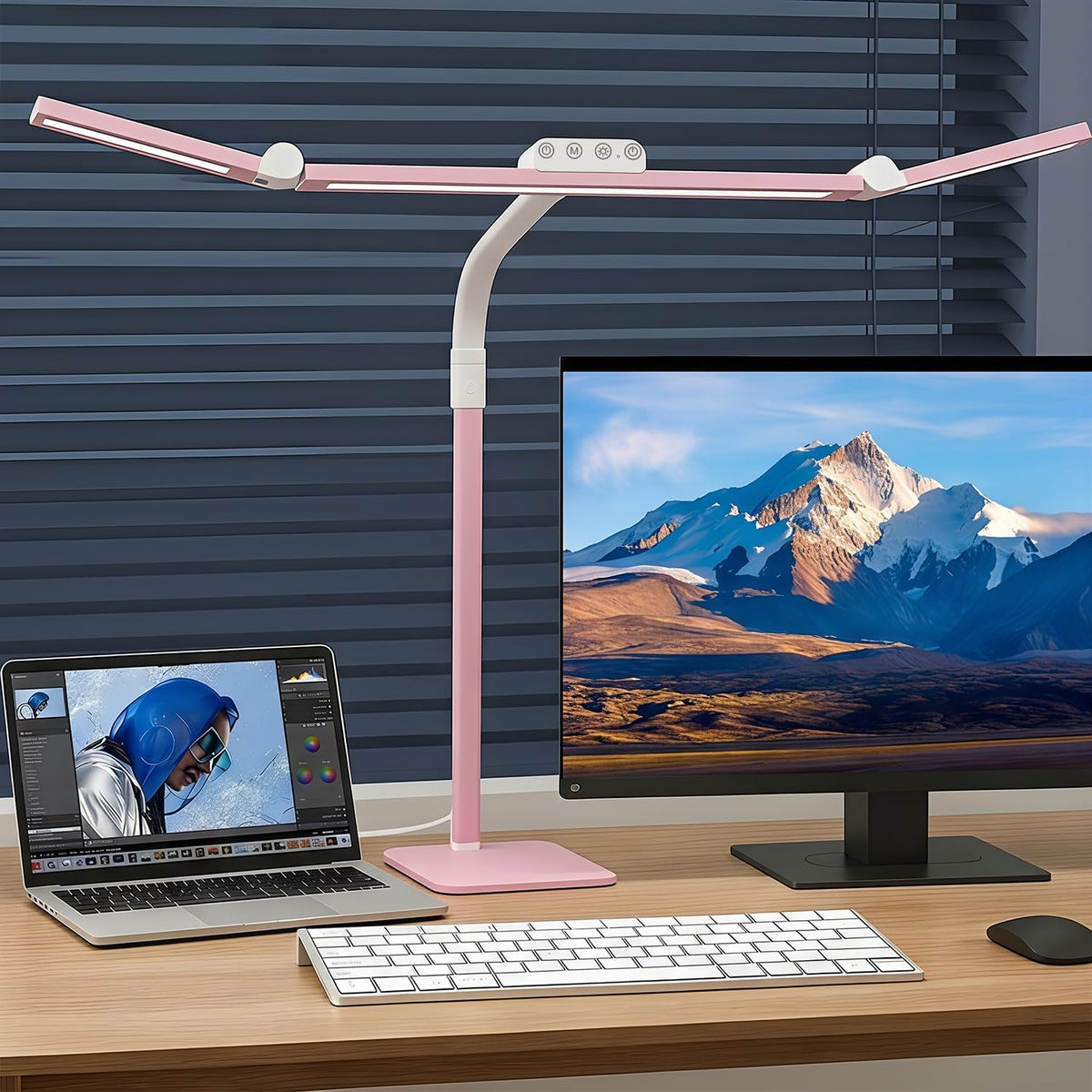 LED Desk Lamp for Home Office with Base, 28.2" Adjustable Gooseneck Swin...