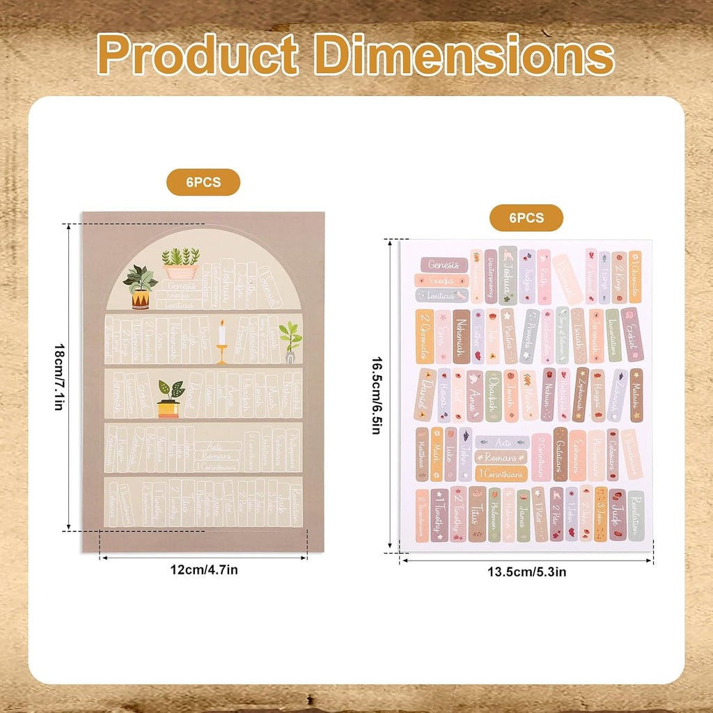 12pcs Bible Reading Tracker Stickers with Labels | Classic Bible Book Shelf Stickers for Christian & Books Readers Gifts Study Supplies for Deeper Reading in The Book