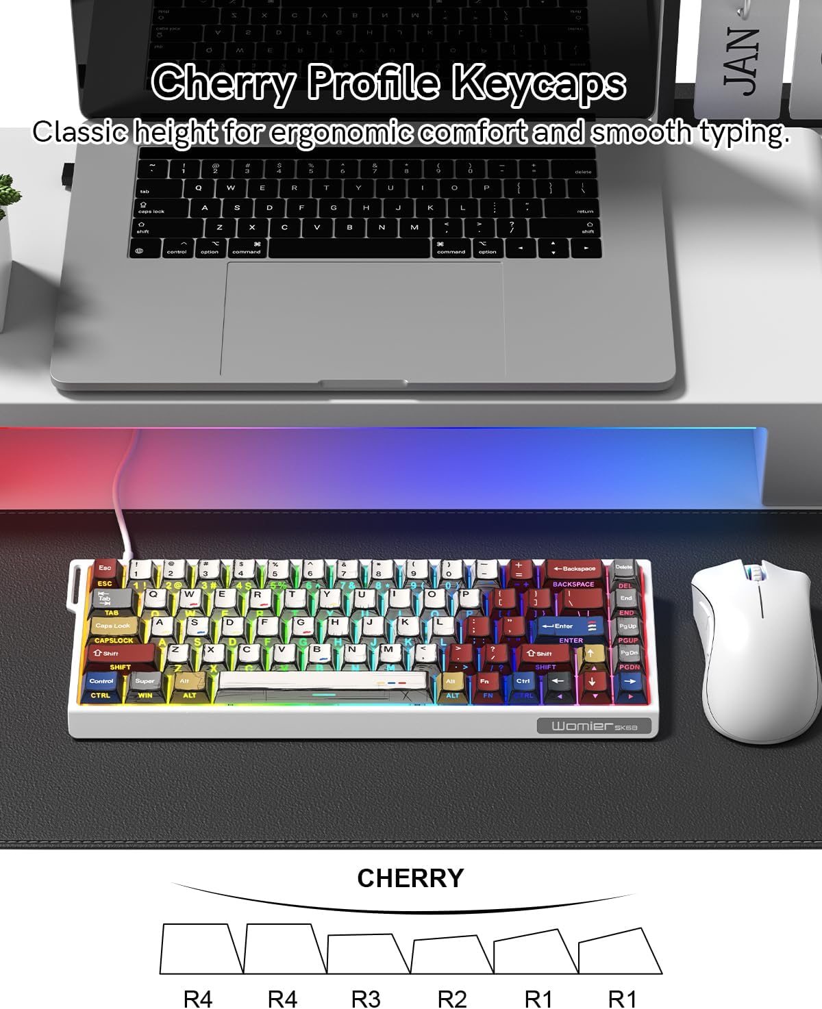 SK68 65% Wired Gaming Keyboard, Aluminum Mechanical Keyboard