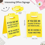 Smilelife Funny Office Cubicle Decor We're Having A Team Meeting Desk Sign Team - Image 2