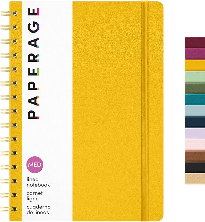 PAPERAGE Lined Spiral Journal Notebook, 160 Pages, Hardcover Journal by PAPERAGE