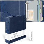 Ospelelf Vintage Hardcover 3 Ring 2 inch Leather Binder, Professional Binders by OspelelfOfficeSupplies