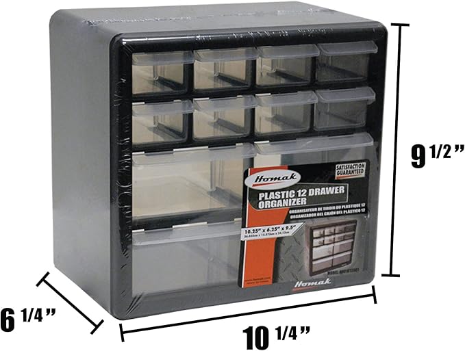 Homak 12-Drawer Parts Organizer, HA01012001 - Image 3