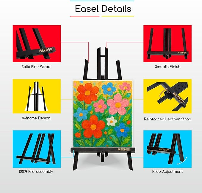 MEEDEN Small Tabletop Easel Stand: 16" x 12 Pack Pine Wood Table Top Display - Image 3
