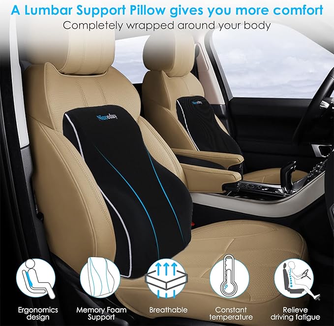 Niceeday Lumbar Support Pillow for Office Chair Car Back Support Pillow - Image 8