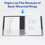 Avery Two-Tone Durable View 3 Ring Binder, 1 Inch Slant Rings, White/Black Binder (17286) (Pack of 2)