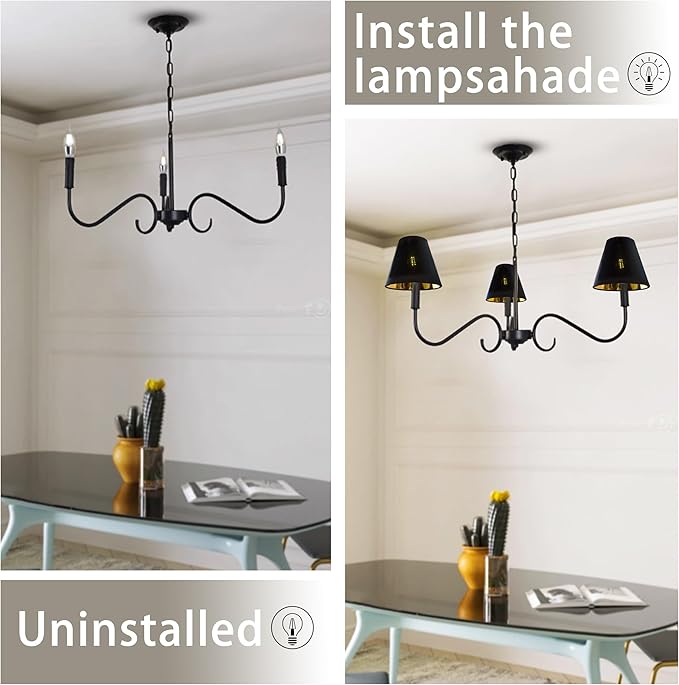 TAaMTYH small lamp shade chandelier shades set of 3，Fabric Lampshade - Image 8