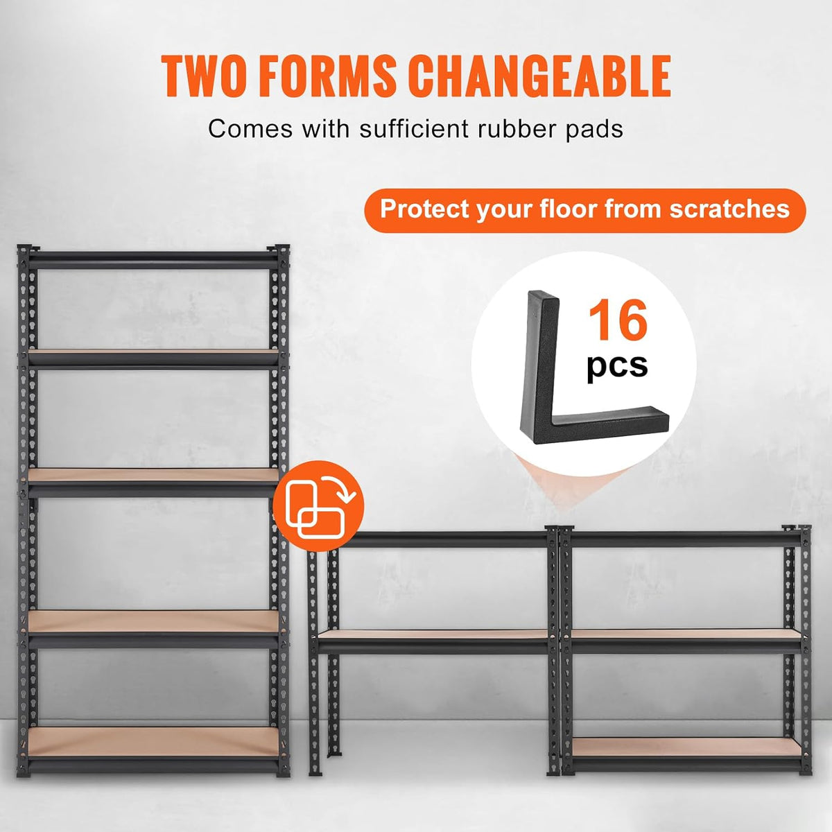 vevor storage shelves 5-tier adjustable 2000 lbs 30"x12"x60" on a desk or shelf