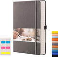 EMSHOI Graph Paper Notebook 256-Page A5 Grid Journal, PU Leather Hardcover by EMSHOI