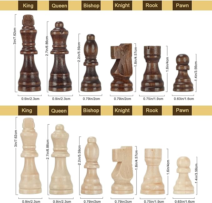 Magnetic Wooden Chess Set for Adults Kids 15'' Chess Board - Image 4