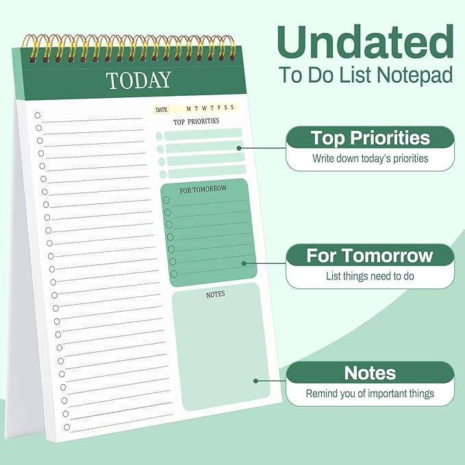 to Do List Notepad with 60 Tear Off Sheets, 6.7 x 9.8" to Do List Notebook - Image 3