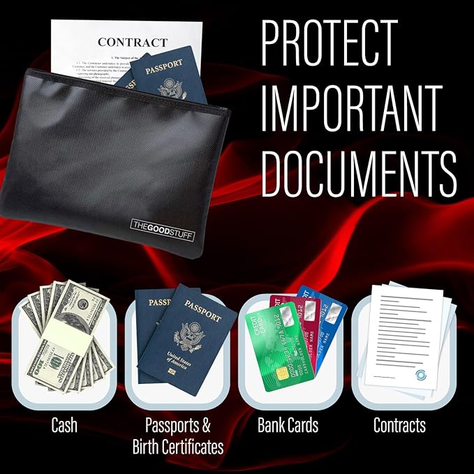 Fireproof Money Bag for Cash – Waterproof Document Holder - Image 3