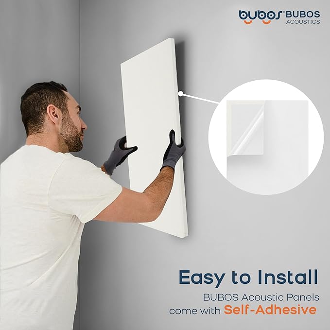 BUBOS 4 PCS Acoustic Panels, 23.6''x11.8'' Fabric Soundproof Wall Panels - Image 8