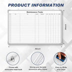 Lined Whiteboard Blank Grid Aluminum Frame Dry Erase Board Reusable Wall - Image 2