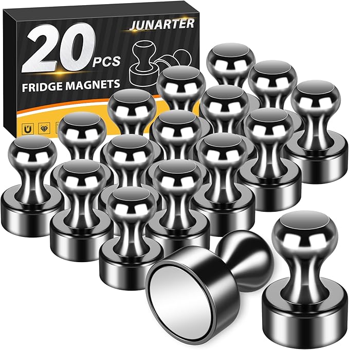 Junarter 20 Pack Magnetic Push Pins, Refrigerator Magnets Strong, Dry Erase by Junarter