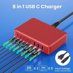 USB C Charger 300W USB C Charger Block 8-Ports GaN IV Fast Charging Station - Image 2