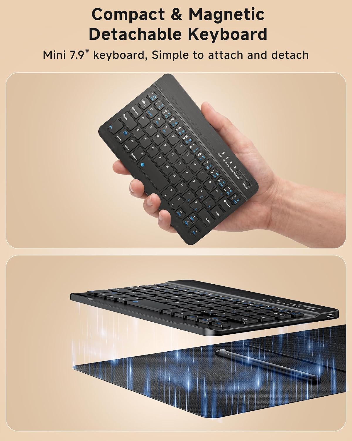 4-in-1 Mini Wireless Keyboard Case for Galaxy Z Fold 8 Ultra/Z Fold 8/7/6/5